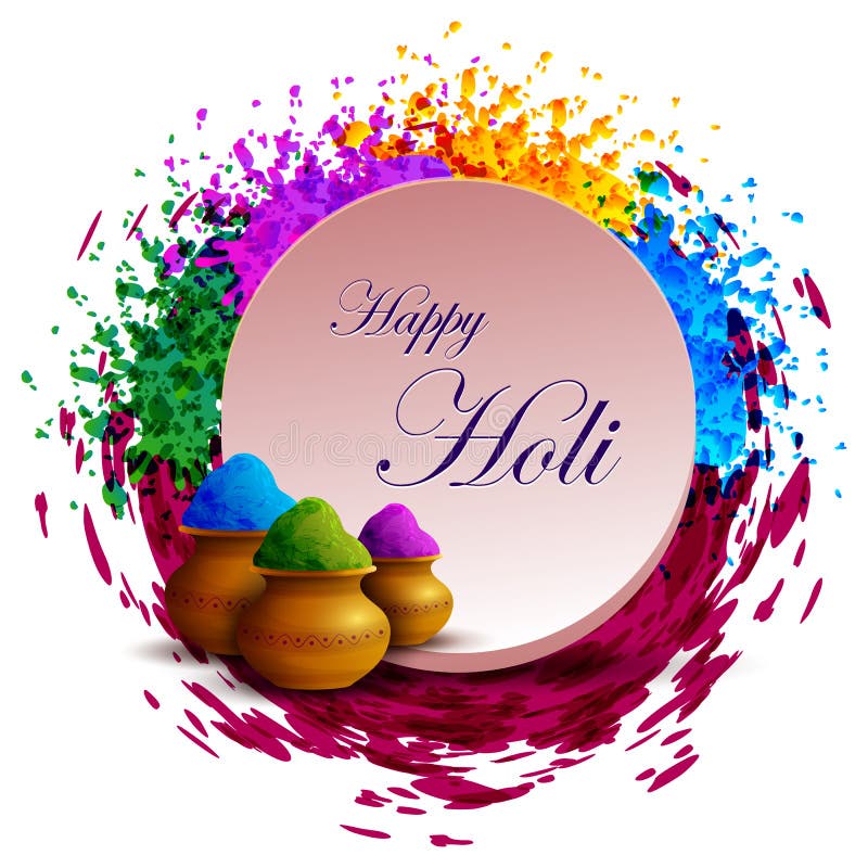 Greetings and Banner Template Background for Festival of Colors, Happy Holi  Celebrated in India Stock Vector - Illustration of celebration, party:  212997631