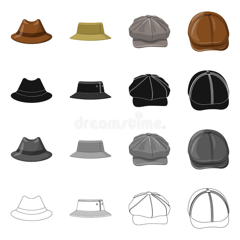 Vector Design of Headwear and Cap Logo. Set of Headwear and Accessory ...