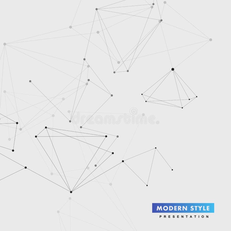 Vector Design Illustration with Connecting Dots and Lines. Geometric