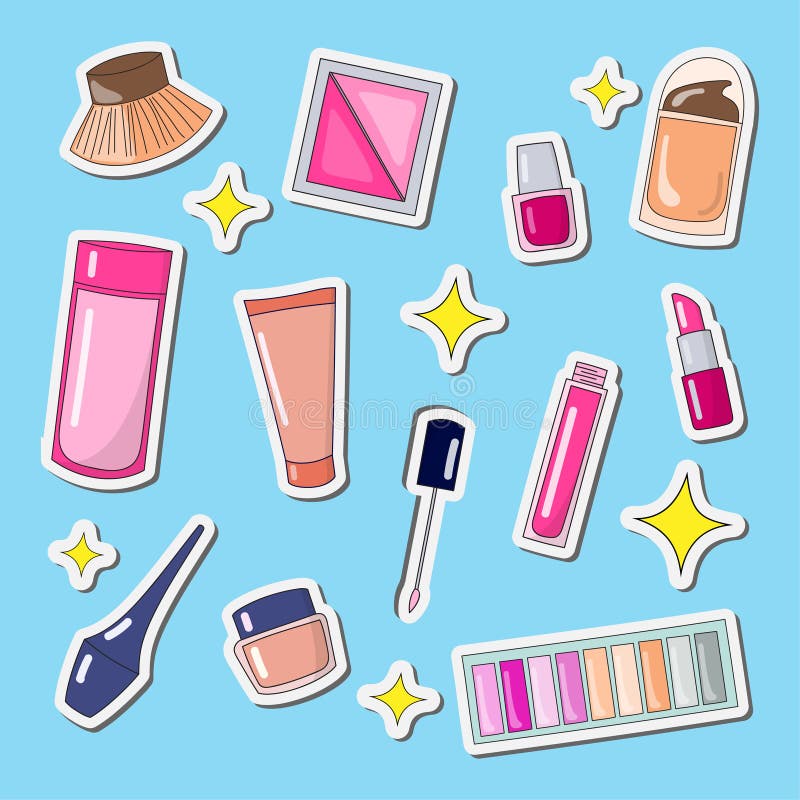 Cute Makeup Stickers Stock Illustrations 323 Cute Makeup Stickers