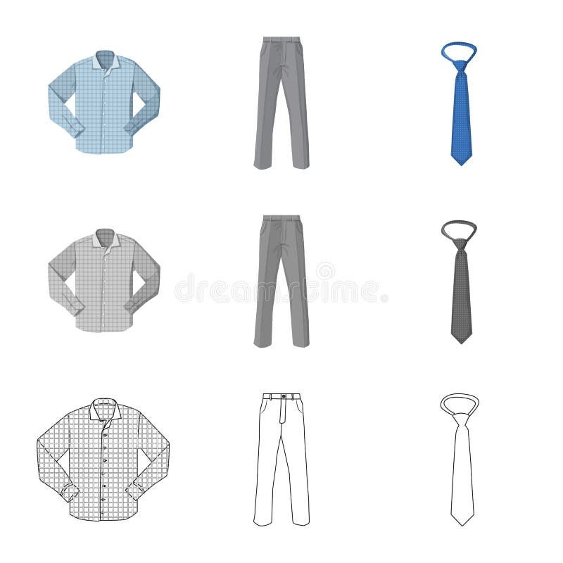 Vector Design of Man and Clothing Symbol. Set of Man and Wear Stock ...