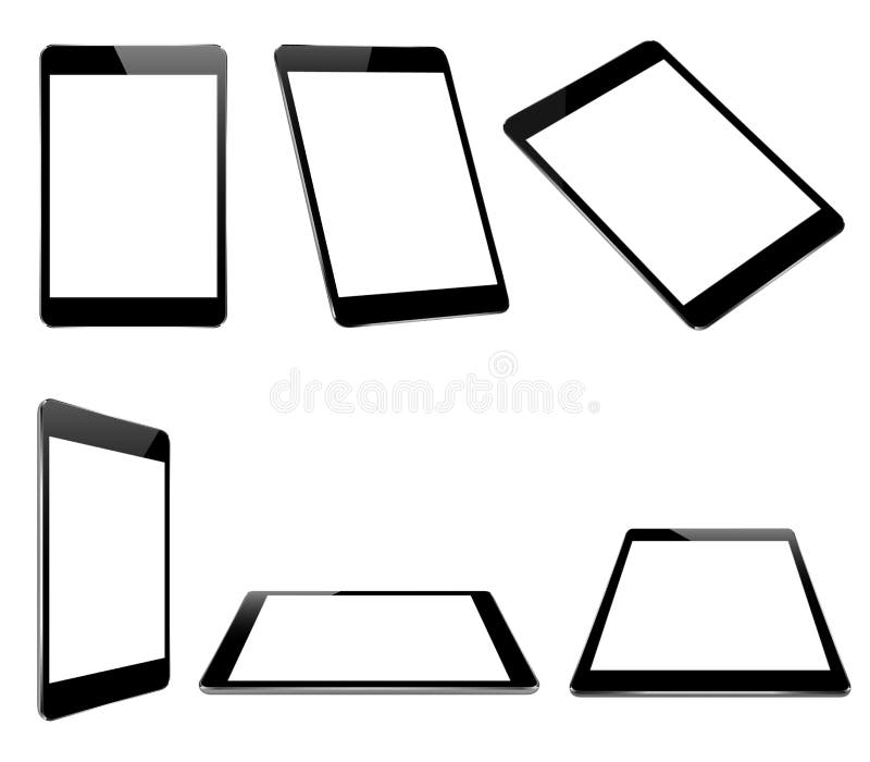 Vector design, mock up black tablet isolated on white royalty free illustration