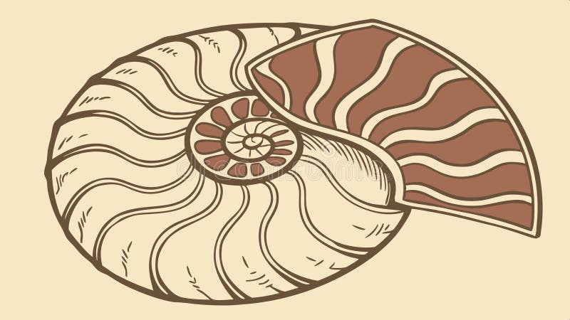 Nautilus shell spiral pattern nature design vector design Generative AI vector illustration