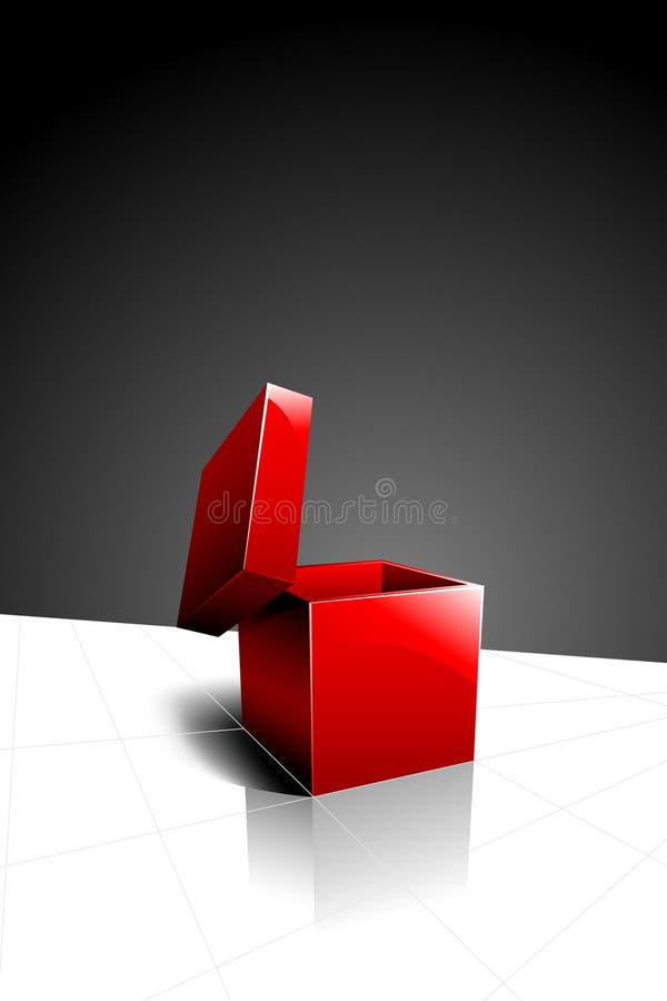 Vector Design with an Open Red Box vector illustration