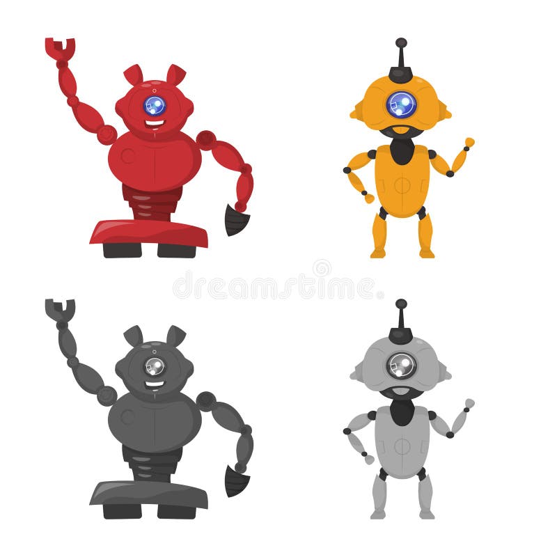 Isolated object of robot and factory sign. Collection of robot and space vector icon for stock. royalty free illustration