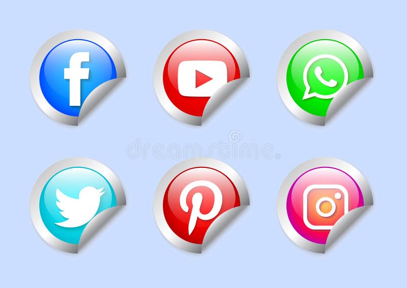 Social media icon pack stock illustration