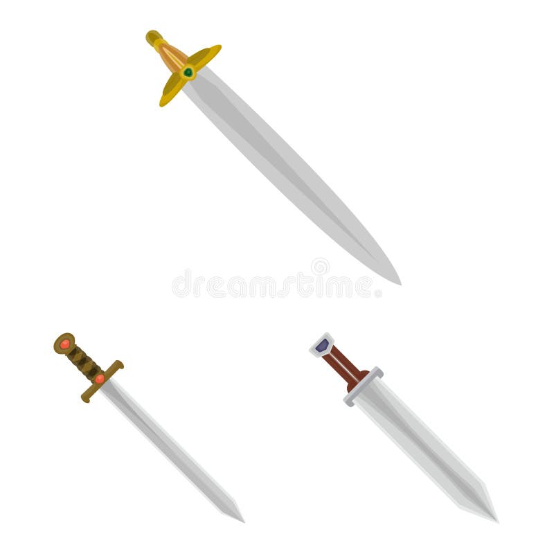 Vector Design Of Sword And Dagger Icon. Set Of Sword And Weapon Vector