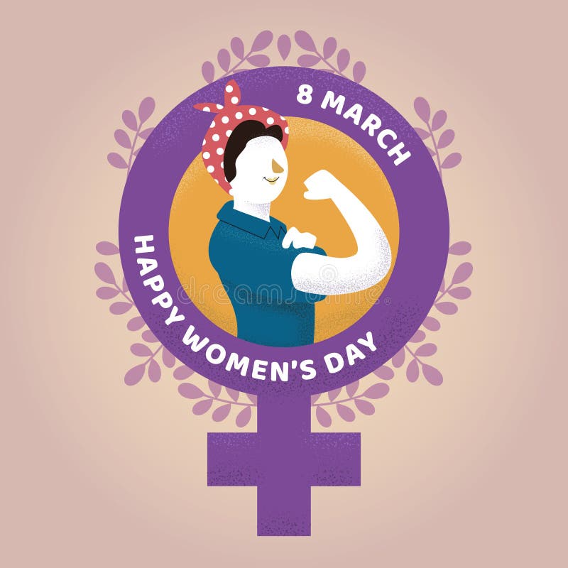 8 Of March Women S Day Poster With Woman Vector Stock Illustration