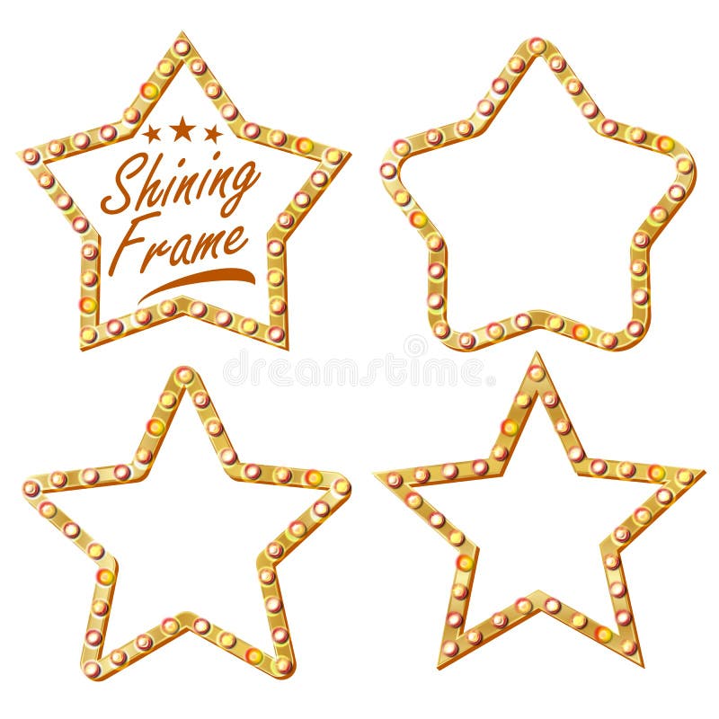 Vector determinado de la estrella del oro Marco de la estrella de la lámpara del brillo del vintage cartelera que brilla intensam libre illustration Vector determinado de la estrella del oro Marco de la estrella de la lámpara del brillo del vintage cartelera que brilla intensam libre illustration