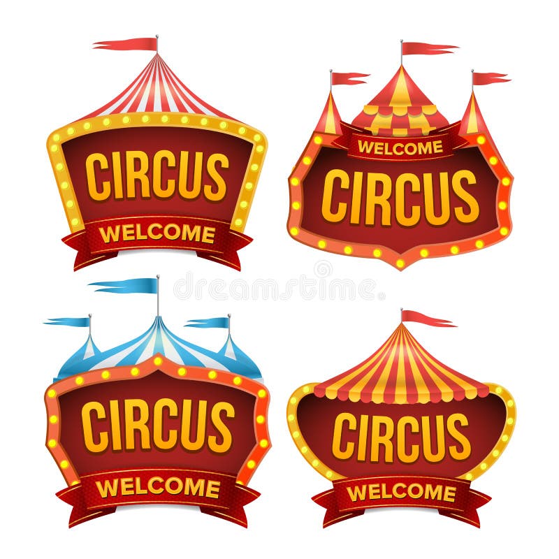 Vector determinado de la muestra del circo Muestra del carnaval de la noche Cartel de la tienda de circo Marco de la bombilla del ilustración del vector Vector determinado de la muestra del circo Muestra del carnaval de la noche Cartel de la tienda de circo Marco de la bombilla del ilustración del vector