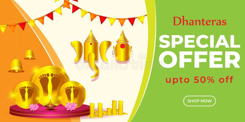 Vector Dhantera Sale Banner Indian Festive Offer Stock Vector Vector Dhantera Sale Banner Indian Festive Offer Stock Vector