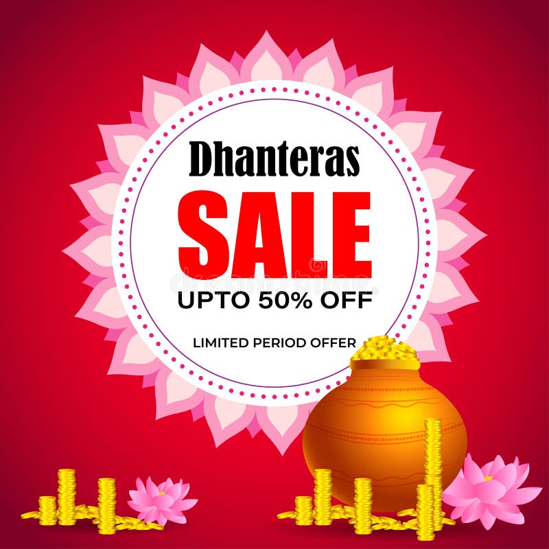 Vector Dhantera Sale Banner Indian Festive Offer Stock Vector Vector Dhantera Sale Banner Indian Festive Offer Stock Vector
