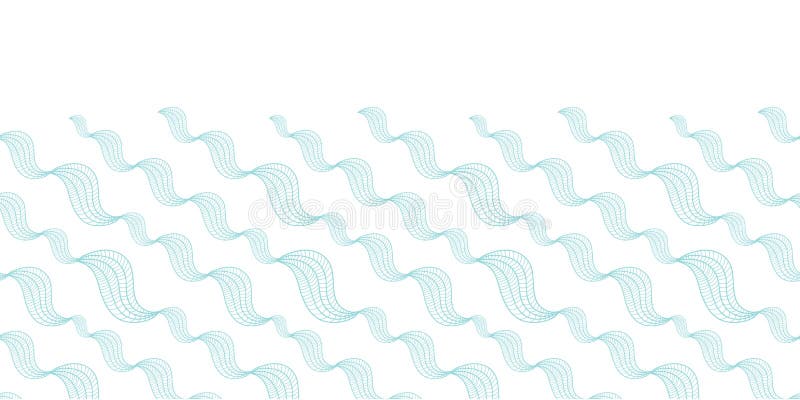 Vector diagonal abstract waves horizontal border stock illustration