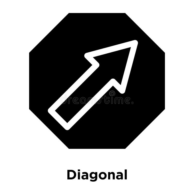 El vector diagonal del icono aislado en el fondo blanco, concepto del logotipo de la muestra diagonal en fondo transparente, llenó símbolo negro