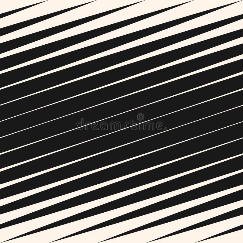 Vector diagonal halftone stripes seamless pattern, black and white slanted lines background vector illustration