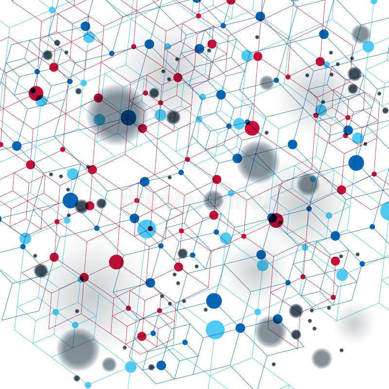 Vector digital 3d abstraction, geometric polygonal perspective mesh illustration. stock illustration Vector digital 3d abstraction, geometric polygonal perspective mesh illustration. stock illustration
