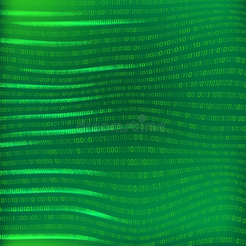 Vector Digital Data Technology Concept. De Groene Binaire Textuur van de Code van de Programmering van de Software van Gegevens. C stock illustratie