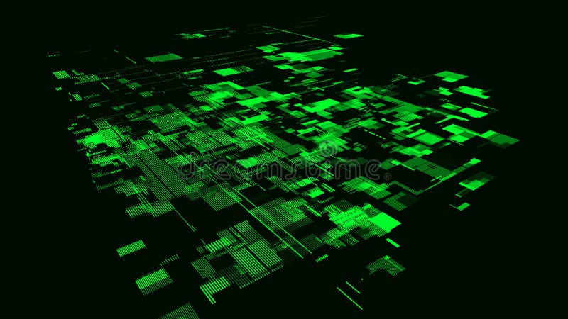 Vector digital database cyberspace. Decoding algorithms hacked software. Cyber security with moving particles. Big data royalty free illustration