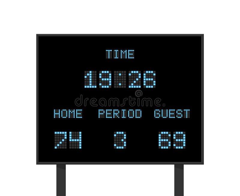 Vector digital electronic board with football or soccer score competition