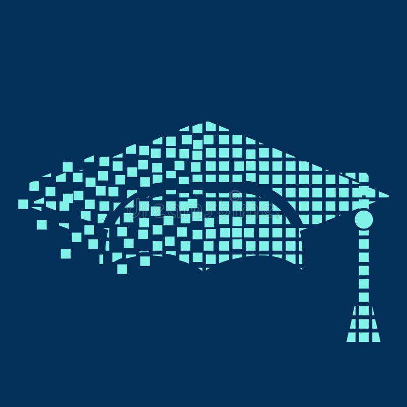 Vector of a digital graduation cap vector illustration