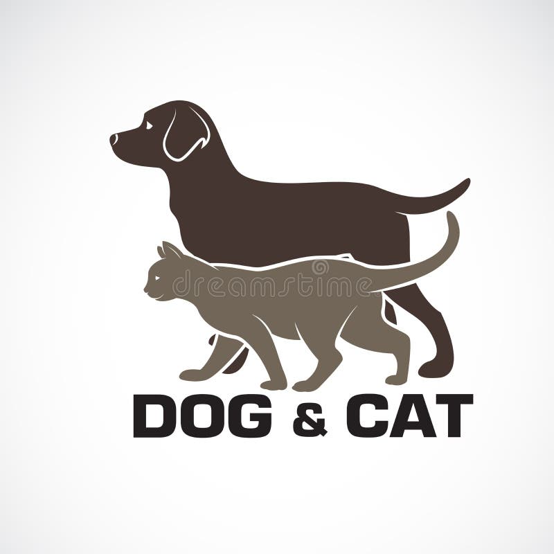 Vector of a dog and cat design on white background. Animal. Pet logo or icon. Easy editable layered vector illustration