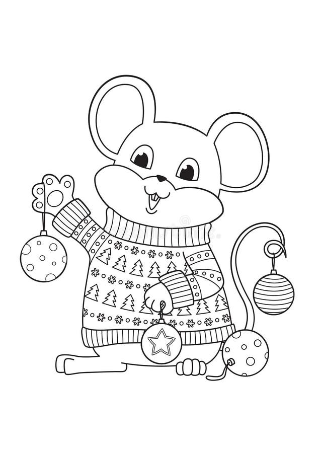 Download Coloring Page Outline Of Cartoon Cute Rat Vector Stock Vector - Illustration of funny, brown ...