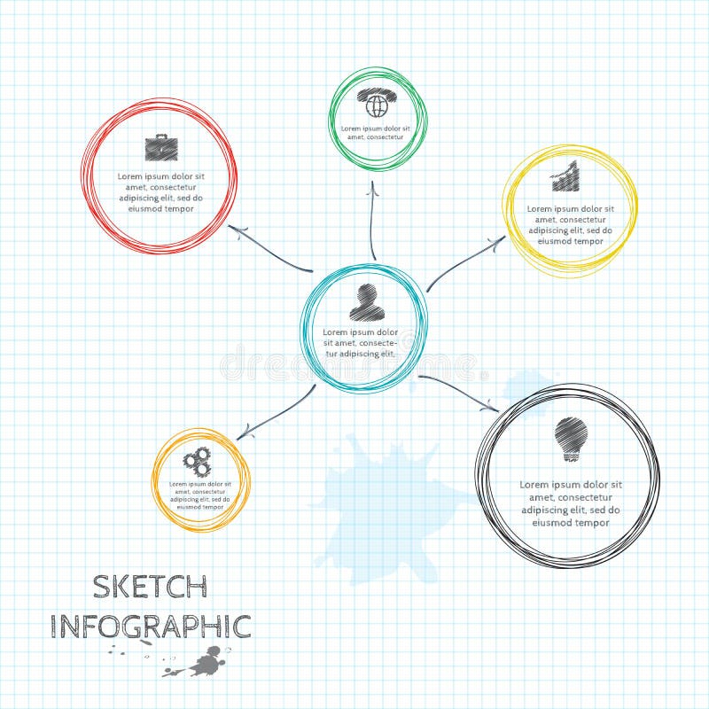 Vector Doodle Sketch Elements For Infographic Stock Vector