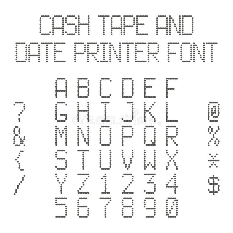 Vector Dotted Alphabet Imitating Data Printer or Cash Register Stock Vector Illustration of