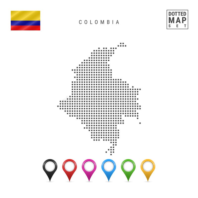 Vector Dotted Map Of Colombia Simple Silhouette Of Colombia National