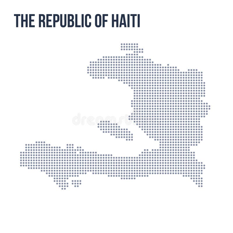 Vector Dotted Map of the Republic of Haiti Isolated on White Background . Stock Illustration