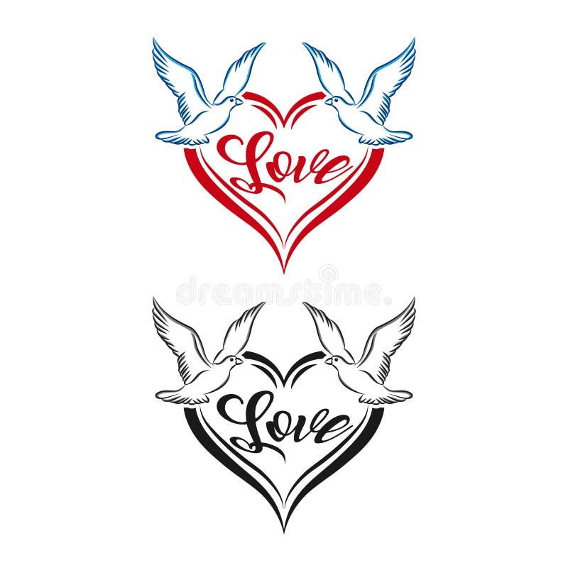Love Dove Logo / Bird with Heart Love Logo Vector / Wedding Logo Stock  Vector - Illustration of married, beautiful: 170159424