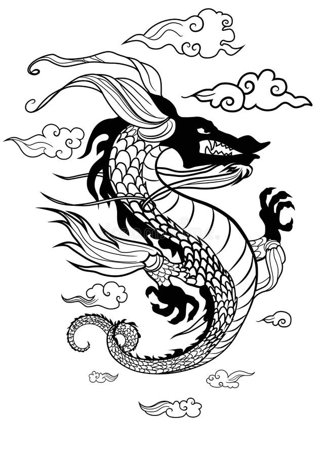 Vector dragon royalty free illustration