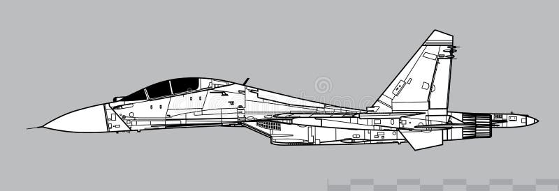 Sukhoi su-27 flanker Royalty Free Vector Image