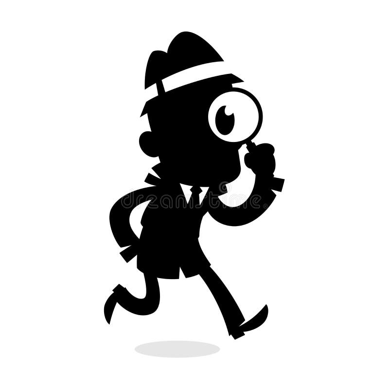 Vector Drawing of a Silhouette of a Detective Stock Vector