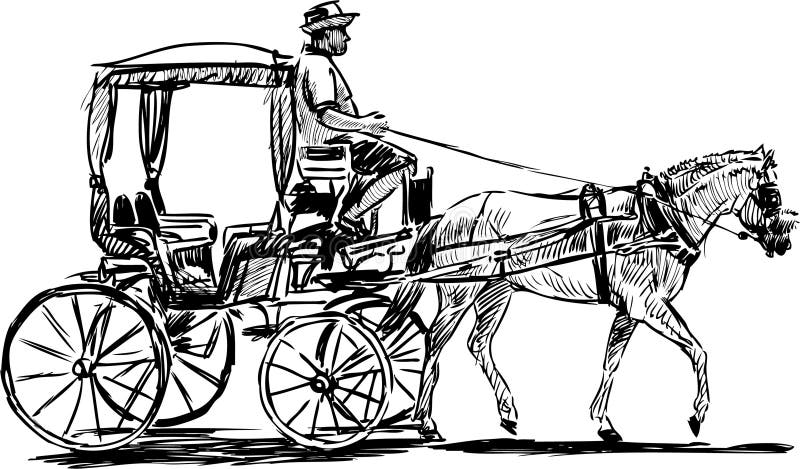 Horse-drawn carriage stock vector. Illustration of coach - 30204948