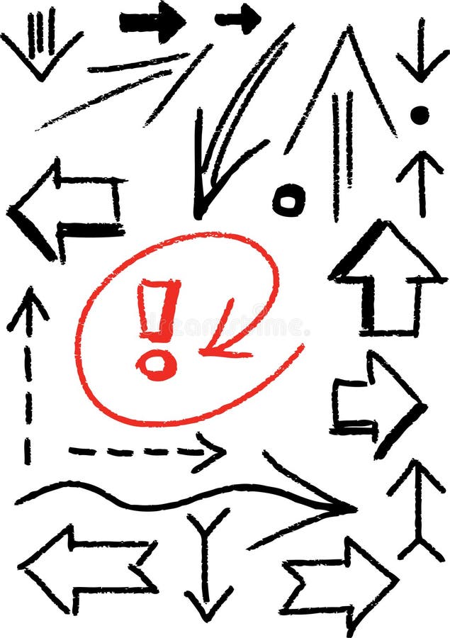 Vector drawing of various arrows. Up down arrows isolated vectors