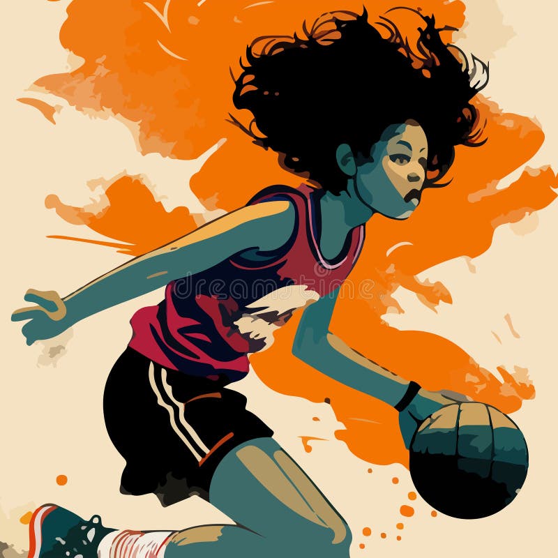 Girls Basketball Player Stock Illustrations – 494 Girls Basketball