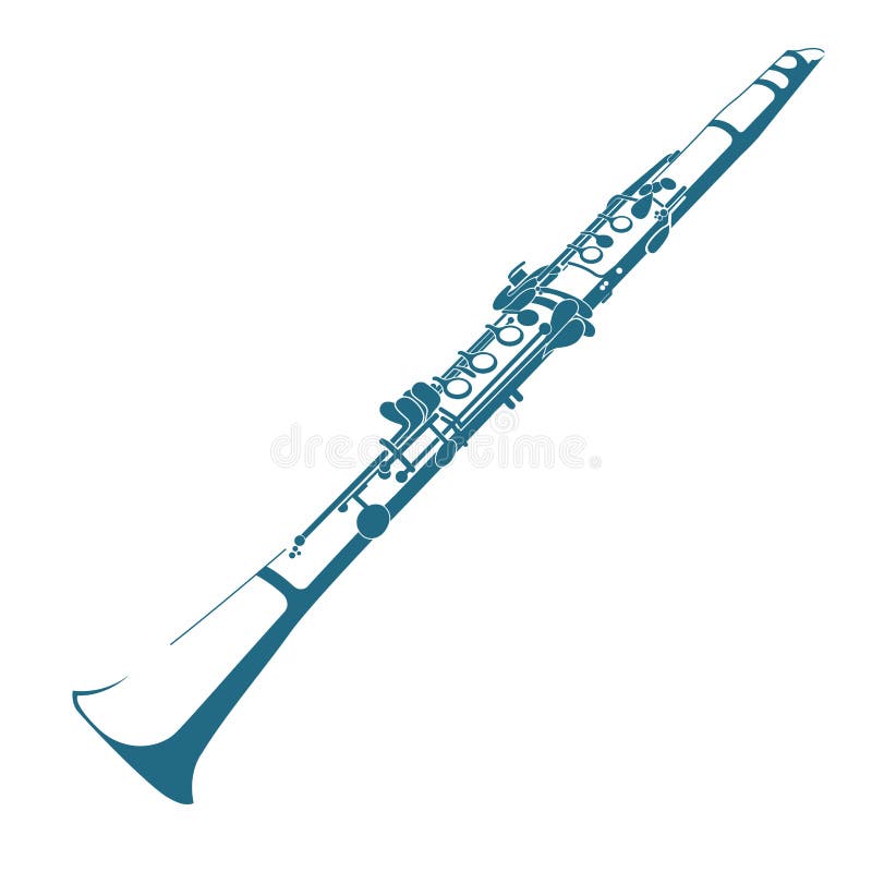 Clarinet drawing, illustration, vector on white background. - SuperStock