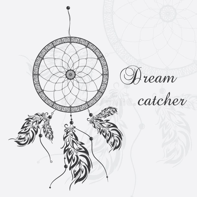 Vector dream catcher. White background.