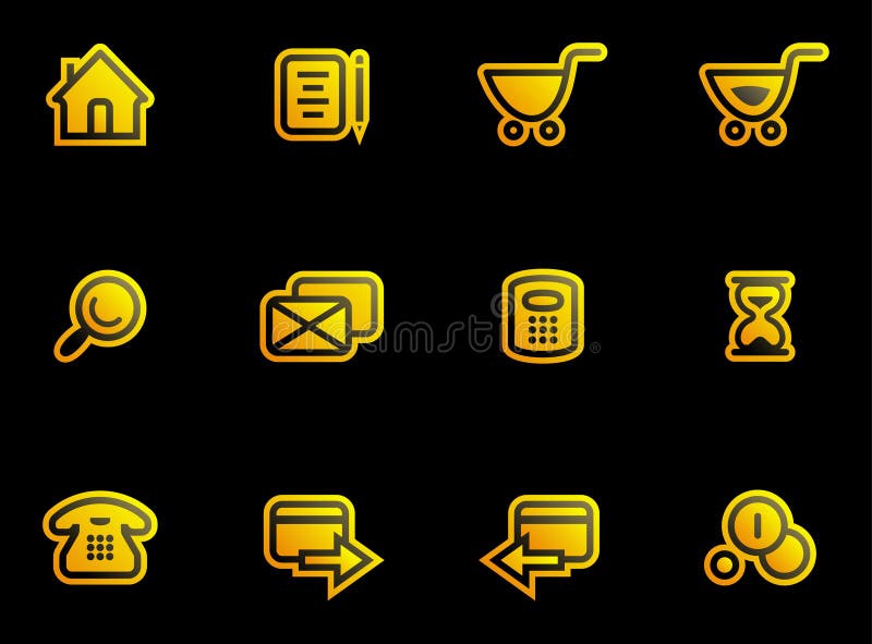 Original vector icons for web, software etc. on black background You'll find more icons like this in my portfolio. Gold house logo black background vectors