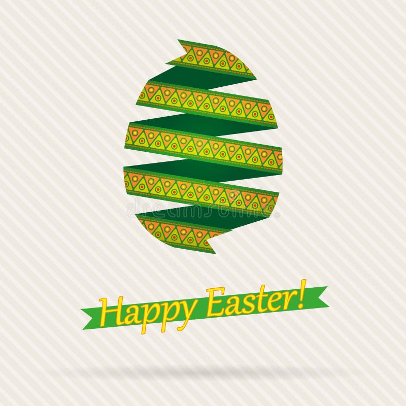Vector Easter Egg From Ribbons stock illustration