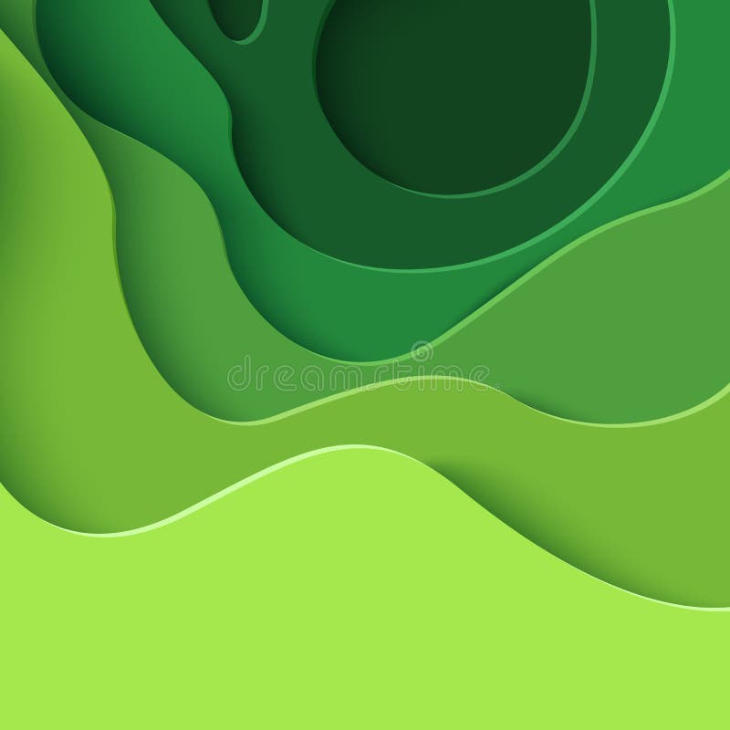 Abstract Green Background with 3d Floral Pattern Stock Vector ...