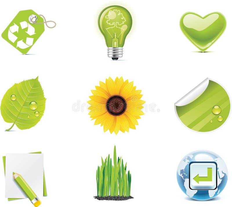 Vector ecology icon set. Part 4 stock illustration Vector ecology icon set. Part 4 stock illustration