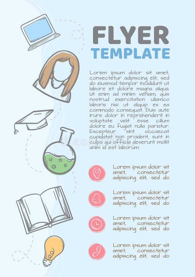 Vector editable design template for flyer, booklet, announcement, advertisement, post related to education and training. royalty free illustration