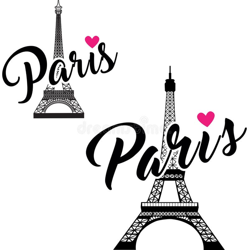 Eiffel Tower Logo Monochrome Design Style Stock Vector