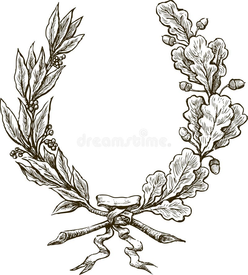 Ramas del laurel y del roble ilustración del vector Ramas del laurel y del roble ilustración del vector