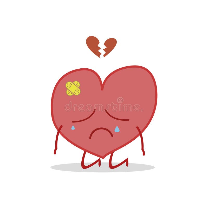 Vector el ejemplo de un corazón enfermo y triste ilustración del vector Vector el ejemplo de un corazón enfermo y triste ilustración del vector
