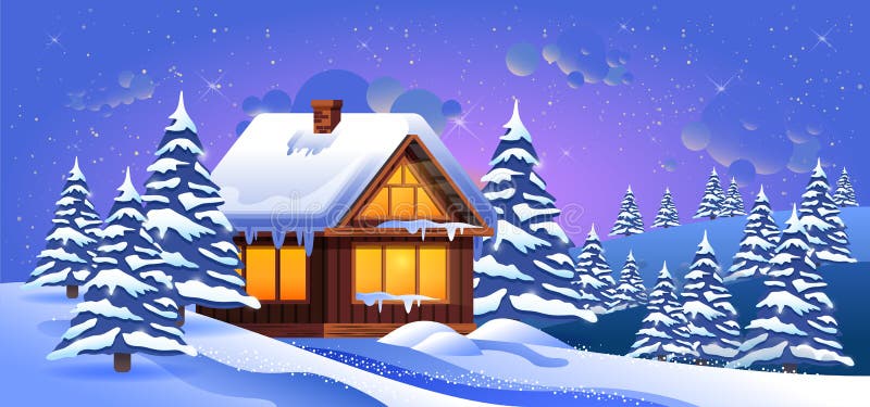 Vector el ejemplo de un paisaje del invierno con las derivas de la nieve libre illustration Vector el ejemplo de un paisaje del invierno con las derivas de la nieve libre illustration