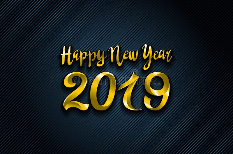 Vector el fondo azul de la Feliz Año Nuevo del oro 2019 para sus invitaciones temáticas estacionales de los aviadores y de la tar libre illustration Vector el fondo azul de la Feliz Año Nuevo del oro 2019 para sus invitaciones temáticas estacionales de los aviadores y de la tar libre illustration