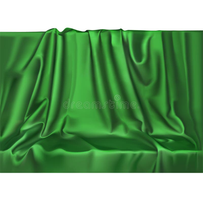 Vector el fondo de seda verde realista de lujo de la materia textil del satén Material liso brillante de la tela elegante con las libre illustration Vector el fondo de seda verde realista de lujo de la materia textil del satén Material liso brillante de la tela elegante con las libre illustration